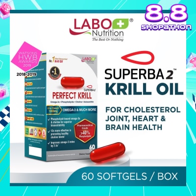 LABO NUTRITION Perfect Krill Dietary Supplement Softgel (For Heart, Brain, Liver, Joint,Vision, Immune Health) 60s