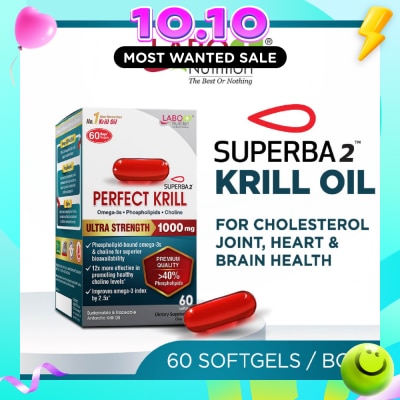 LABO NUTRITION Perfect Krill Superba 2 Antarctic Krill Oil Omega 3 with Phospholipids Softgels (heart, brain, joint, and immune health) 60s image