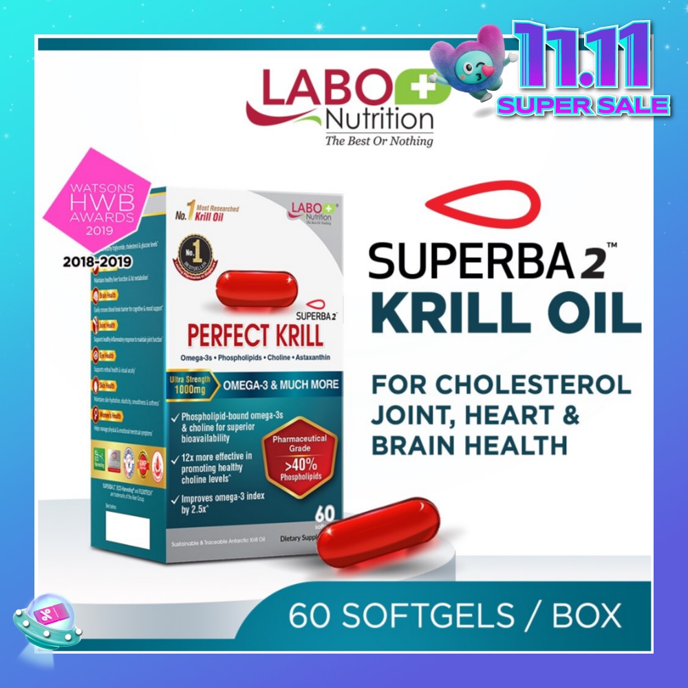 Perfect Krill Dietary Supplement Softgel (For Heart, Brain, Liver, Joint,Vision, Immune Health) 60s