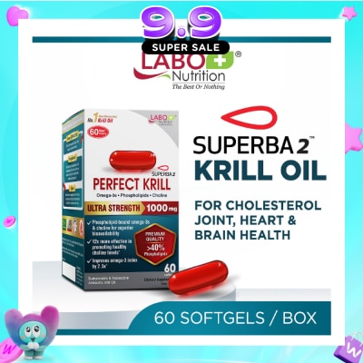 LABO NUTRITION - Perfect Krill Superba 2 Antarctic Krill Oil Omega-3 with Phospholipids Softgels (heart, brain, joint, and immune health) 60s image