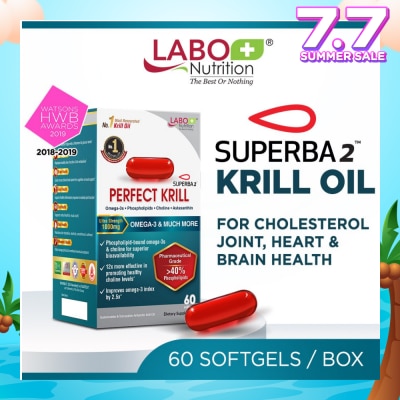 LABO NUTRITION Perfect Krill Dietary Supplement Softgel (For Heart, Brain, Liver, Joint,Vision, Immune Health) 60s