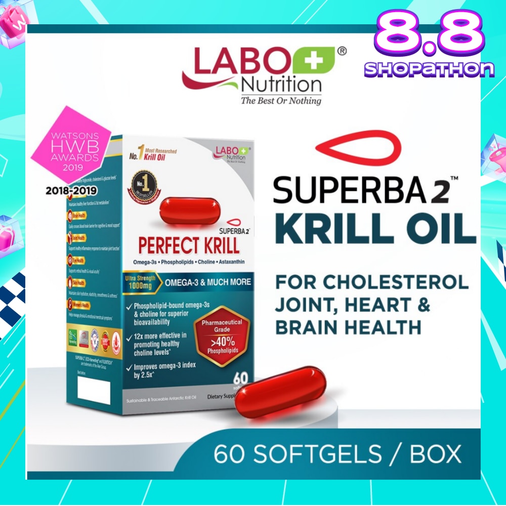 Perfect Krill Dietary Supplement Softgel (For Heart, Brain, Liver, Joint,Vision, Immune Health) 60s