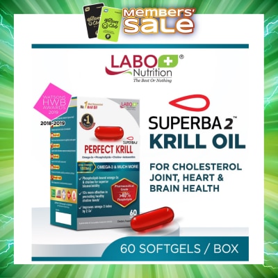 LABO NUTRITION - Perfect Krill Dietary Supplement Softgel (For Heart, Brain, Liver, Joint,Vision, Immune Health) 60s