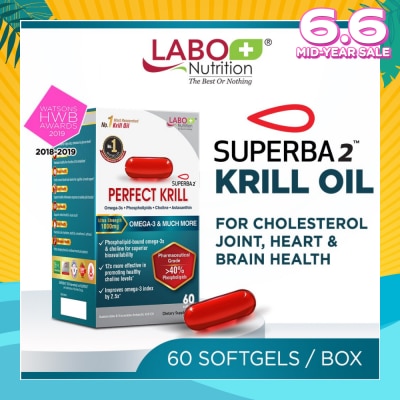 LABO NUTRITION Perfect Krill Dietary Supplement Softgel (For Heart, Brain, Liver, Joint,Vision, Immune Health) 60s