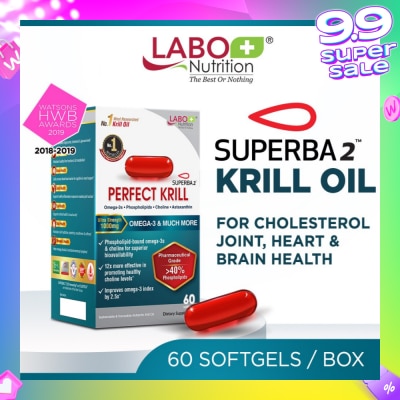 LABO NUTRITION Perfect Krill Dietary Supplement Softgel (For Heart, Brain, Liver, Joint,Vision, Immune Health) 60s