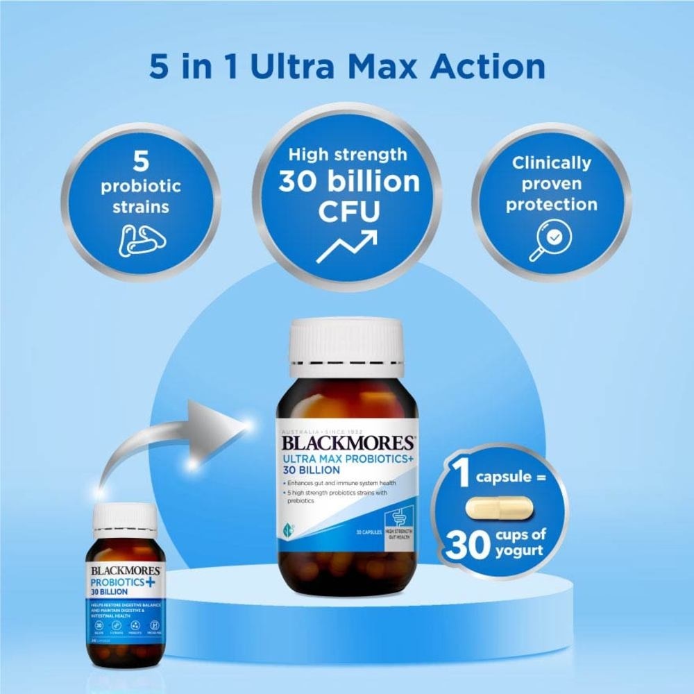 Blackmores Ultra Max Probiotics+ 30 Billion Capsules 30s