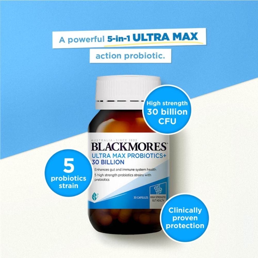 Blackmores Ultra Max Probiotics+ 30 Billion Capsules 30s