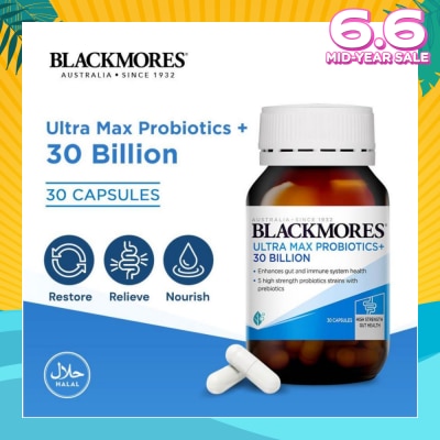 BLACKMORES Ultra Max Probiotics+ 30 Billion Capsule 30s (Expiry: Aug`2025)