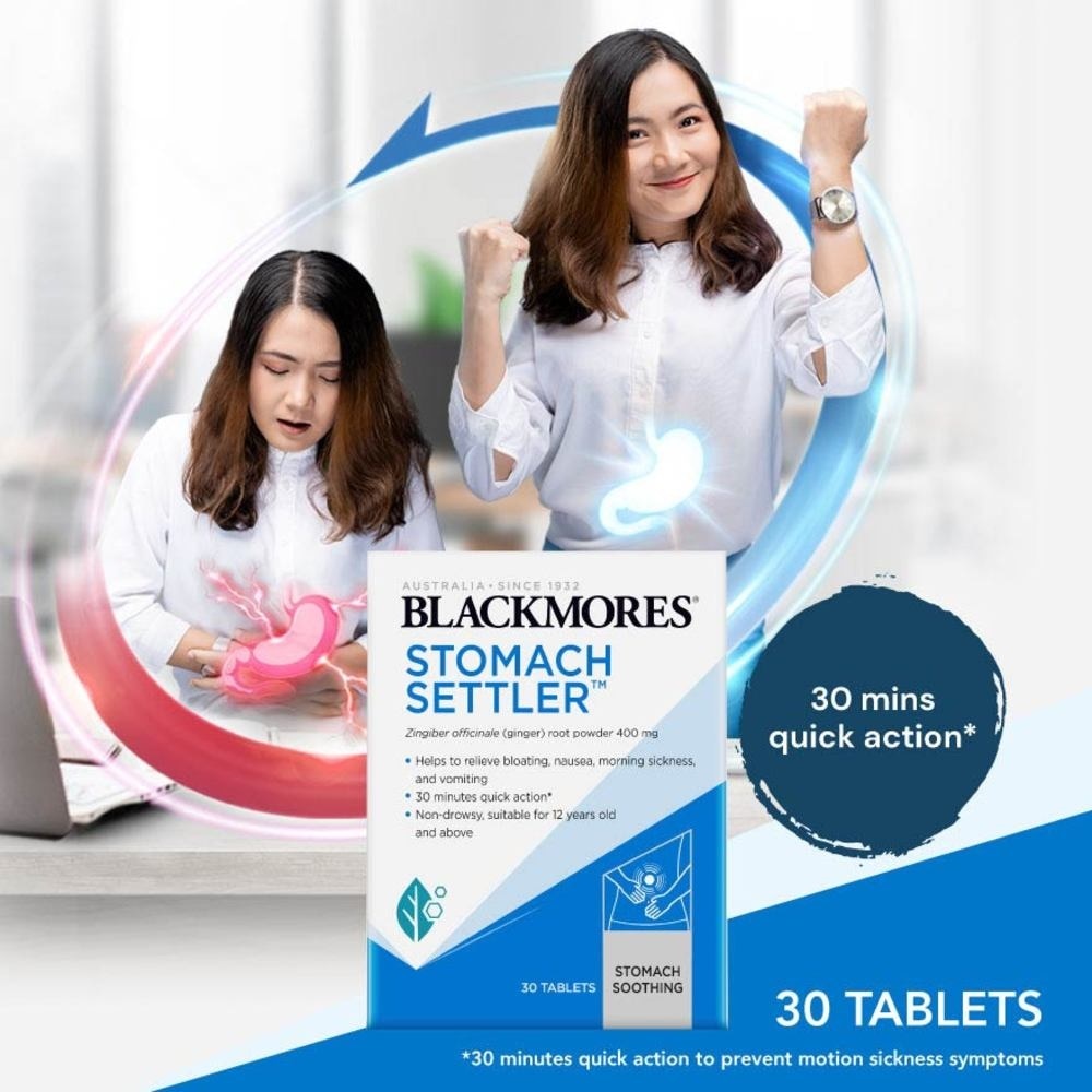 Blackmores Stomach Settler (Non-Drowsy) Tablets 30s<BR>