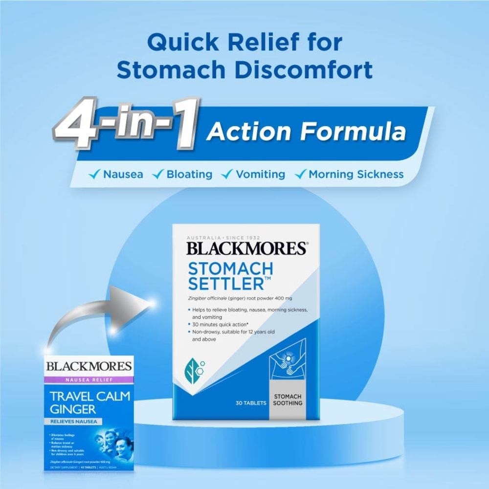 Blackmores Stomach Settler (Non-Drowsy) Tablets 30s<BR>