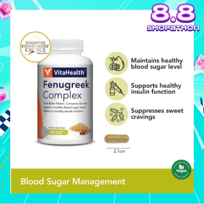 VITAHEALTH Fenugreek & Cinnamon Complex 60 Vegetable Capsules