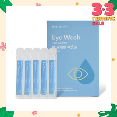 OPTO PHARM Eyewash 15ml x 15s (Comes with Disposable Eyecups)