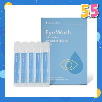 OPTO PHARM Eyewash 15ml x 15s (Comes with Disposable Eyecups)