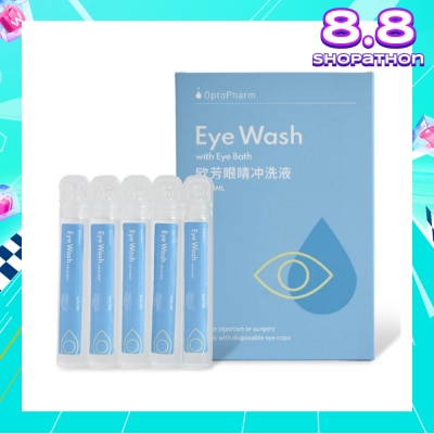 OPTO PHARM Eyewash 15ml x 15s (Comes with Disposable Eyecups)
