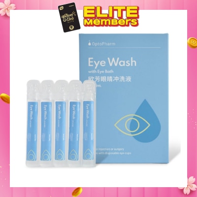 OPTO PHARM Eyewash 15ml x 15s (Comes with Disposable Eyecups)