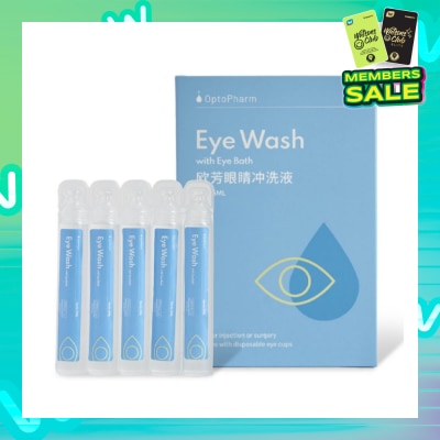 OPTO PHARM Eyewash 15ml x 15s (Comes with Disposable Eyecups)