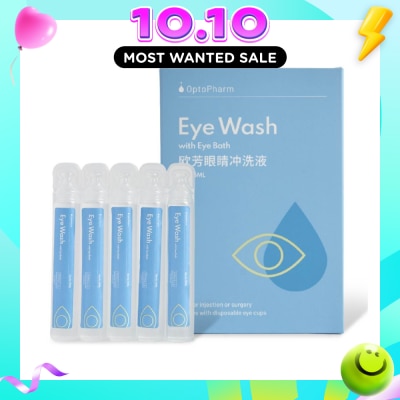 OPTO PHARM Eyewash 15ml x 15s (Comes with Disposable Eyecups) image