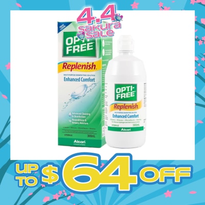 OPTI FREE - Replenish Enhanced Comfort Multi Purpose Disinfecting Solution 300ml (Expiry: Sep`2026)