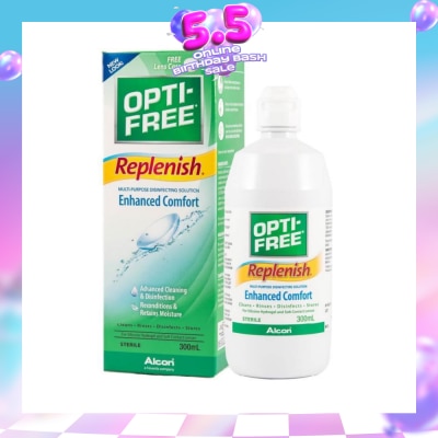 OPTI FREE - Replenish Enhanced Comfort Multi Purpose Disinfecting Solution 300ml (Expiry: Sep`2026)