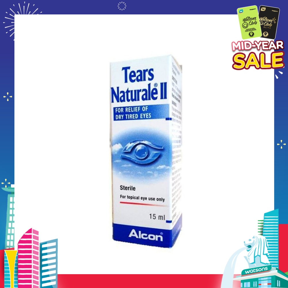 Alcon Tears Naturale II Lubricant Eye Drops (Relief for Dry Tired Eyes) 15ml