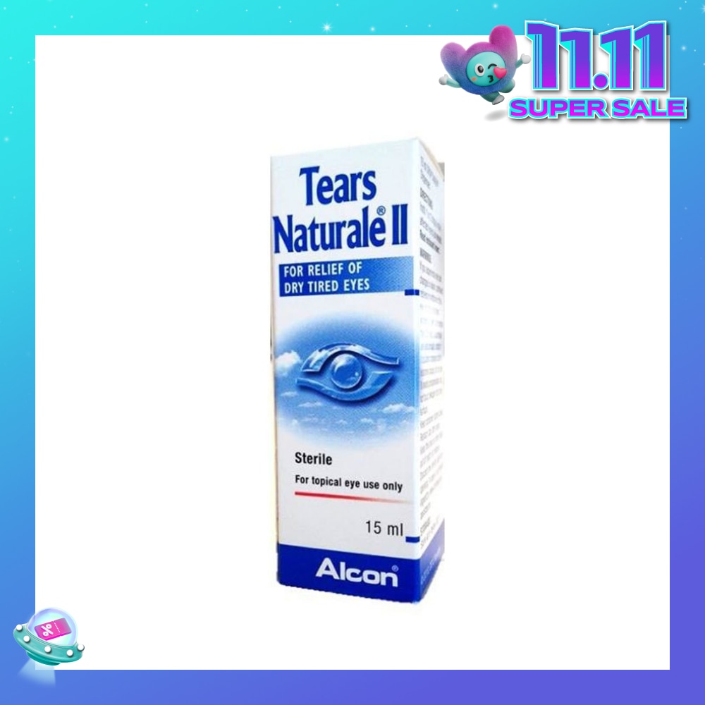 Alcon Tears Naturale II Lubricant Eye Drops (Relief for Dry Tired Eyes) 15ml