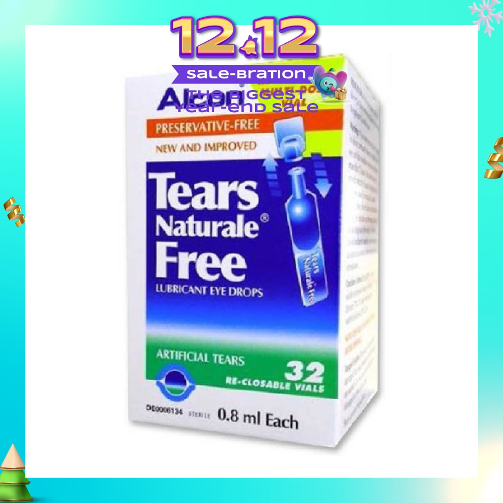 Alcon Tears Naturale Free Lubricant Eye Drops 0.8ml x 32s