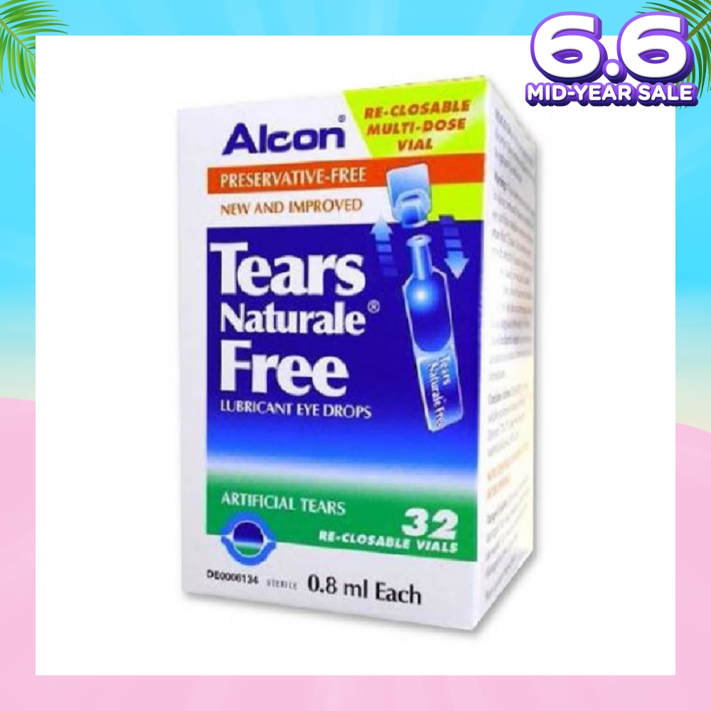Alcon Tears Naturale Free Lubricant Eye Drops 0.8ml x  32s