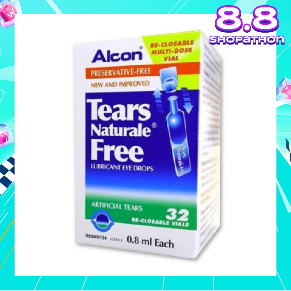 Alcon Tears Naturale Free Lubricant Eye Drops 0.8ml x  32s