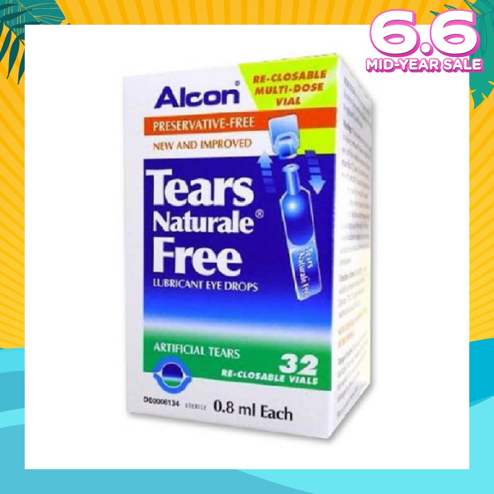 Alcon Tears Naturale Free Lubricant Eye Drops 0.8ml x  32s
