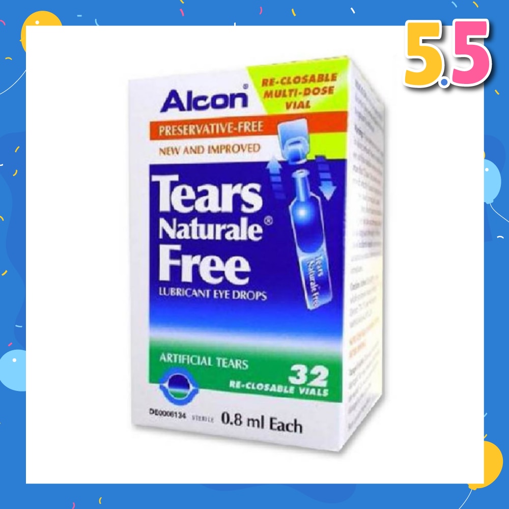 Alcon Tears Naturale Free Lubricant Eye Drops 0.8ml x  32s