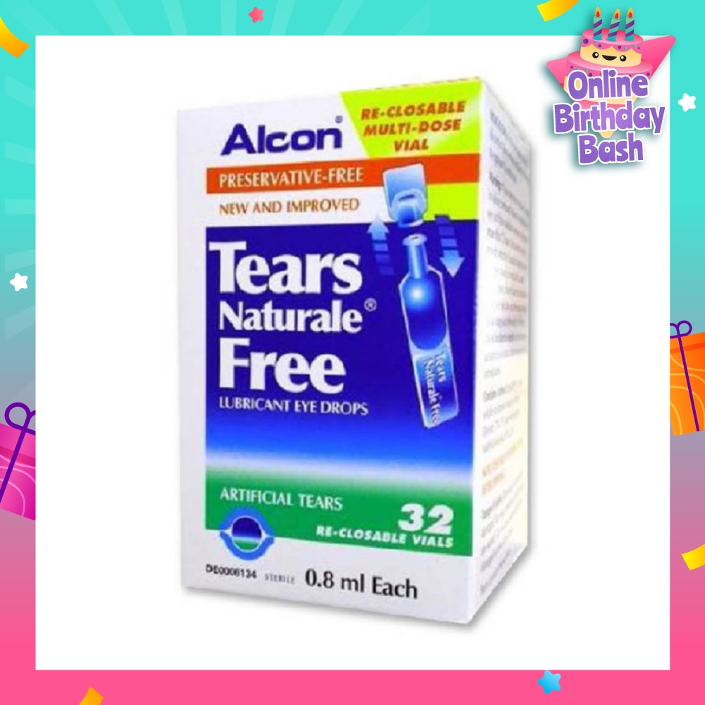 Alcon Tears Naturale Free Lubricant Eye Drops 0.8ml x  32s