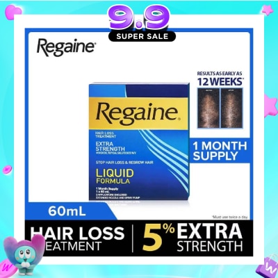 REGAINE - Extra Strength Minoxidil Topical Solution 5% W/V Solution(For Hair Regrow & Hair Loss Treatment) 60ml (Expiry: Jun`2027) image
