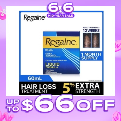 REGAINE - Extra Strength Minoxidil Topical Solution 5% W/V Solution(For Hair Regrow & Hair Loss Treatment) 60ml