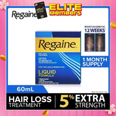 REGAINE Extra Strength Minoxidil Topical Solution 5% W/V Solution(For Hair Regrow & Hair Loss Treatment) 60ml