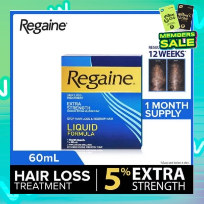 REGAINE Extra Strength Minoxidil Topical Solution 5% W/V Solution(For Hair Regrow & Hair Loss Treatment) 60ml