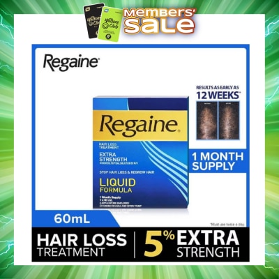 REGAINE - Extra Strength Minoxidil Topical Solution 5% W/V Solution(For Hair Regrow & Hair Loss Treatment) 60ml