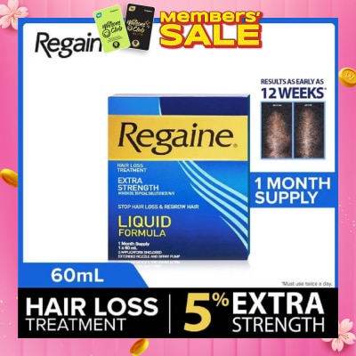 REGAINE Extra Strength Minoxidil Topical Solution 5% W/V Solution(For Hair Regrow & Hair Loss Treatment) 60ml