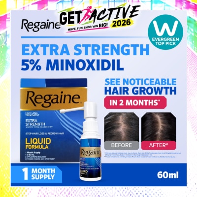 REGAINE - Extra Strength Minoxidil Topical Solution 5% W/V Solution(For Hair Regrow & Hair Loss Treatment) 60ml (Expiry: Jun`2027) image