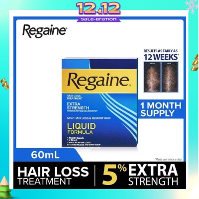REGAINE Extra Strength Minoxidil Topical Solution 5% W/V Solution(For Hair Regrow & Hair Loss Treatment) 60ml
