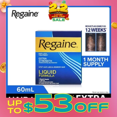 REGAINE Extra Strength Minoxidil Topical Solution 5% W/V Solution(For Hair Regrow & Hair Loss Treatment) 60ml