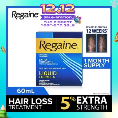 REGAINE Extra Strength Minoxidil Topical Solution 5% W/V Solution(For Hair Regrow & Hair Loss Treatment) 60ml