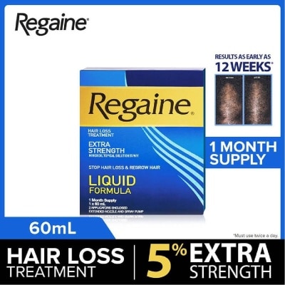 REGAINE Extra Strength Minoxidil Topical Solution 5% W/V Solution(For Hair Regrow & Hair Loss Treatment) 60ml