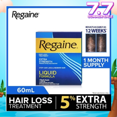 REGAINE Extra Strength Minoxidil Topical Solution 5% W/V Solution(For Hair Regrow & Hair Loss Treatment) 60ml