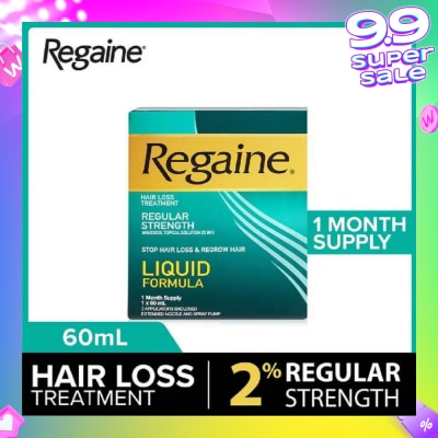 REGAINE Regular Strength Minoxidil Topical Solution 2% W/V Solution (For Hair Regrow & Hair Loss Treatment) 60ml