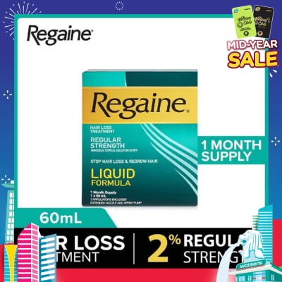REGAINE Regular Strength Minoxidil Topical Solution 2% W/V Solution (For Hair Regrow & Hair Loss Treatment) 60ml