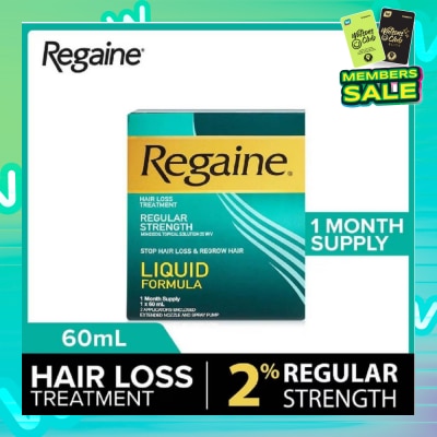 REGAINE Regular Strength Minoxidil Topical Solution 2% W/V Solution (For Hair Regrow & Hair Loss Treatment) 60ml