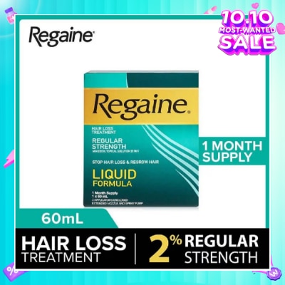 REGAINE Regular Strength Minoxidil Topical Solution 2% W/V Solution (For Hair Regrow & Hair Loss Treatment) 60ml