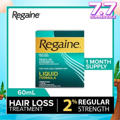 REGAINE Regular Strength Minoxidil Topical Solution 2% W/V Solution (For Hair Regrow & Hair Loss Treatment) 60ml