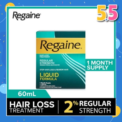 REGAINE Regular Strength Minoxidil Topical Solution 2% W/V Solution (For Hair Regrow & Hair Loss Treatment) 60ml