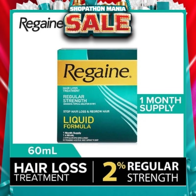 REGAINE - Regular Strength Minoxidil Topical Solution 2% W/V Solution (For Hair Regrow & Hair Loss Treatment) 60ml